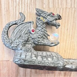 Vintage Denicolo Dragon pewter Metal Incense Burner Sunglo Designs USA